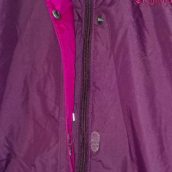 Columbia Omni-Tech 3-N-1 Woman's Large Full Zip Hooded Jacket. Purple - Picture 8 of 16